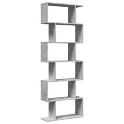 Berkfield Durable Room Divider Bookcase 6-Tier Concrete Grey 70X24X193 Cm Engineered Wood