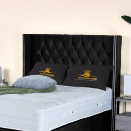 UKBEDFURNITURE Francesca Plush Black End Opening Divan Ottoman Bed With 54 Inch Headboard - thumbnail 3