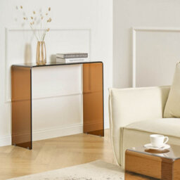 Wyld and Coco Aurora Living Console Table Brown-Tinted Tempered Glass 90 X 30 Cm Minimalist Rectangular - thumbnail 2