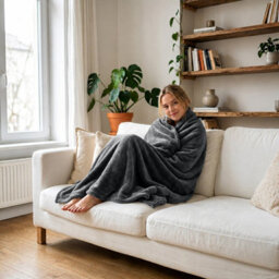 Moonlight Bedding Fleece Blanket Soft Throw Lightweight All Season Sofa, Bed & Travel Blanket Super King (Black, 230X270Cm) - thumbnail 2