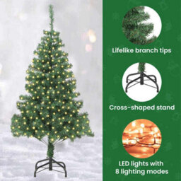 Vidaxl Christmas Tree With 300 Leds With Stand Green 180 Cm Pvc - thumbnail 8