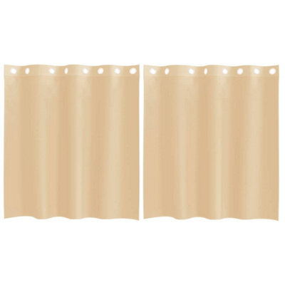 Berkfield Durable Voile Curtains With Grommets 2 Pcs Sand - image 1