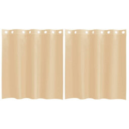 Berkfield Durable Voile Curtains With Grommets 2 Pcs Sand - thumbnail 1