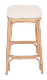 Nordlys Set Of 2 Natural Rattan Beige Bar Stools Exotic Boho Dining Room - thumbnail 9