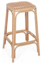 Nordlys Set Of 2 Natural Rattan Beige Bar Stools Exotic Boho Dining Room - thumbnail 8