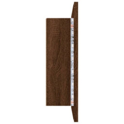 Berkfield Led Mirror Cabinet Brown Oak 60X12X45 Cm Engineered Wood - thumbnail 9