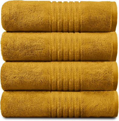 Gc Gaveno Cavailia Hampton Royal 4 Pack Hand Towel 50X80 Ochre Egyptian Cotton Premier Super Absorbent Towel - image 1