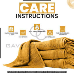 Gc Gaveno Cavailia Hampton Royal 4 Pack Hand Towel 50X80 Ochre Egyptian Cotton Premier Super Absorbent Towel - thumbnail 3