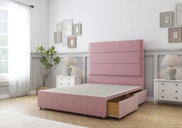 "Comfort Rosa Pink Plush Divan Bed Base 2 Drawers Foot-End - 26"" Strutted  6' Super King" - thumbnail 5