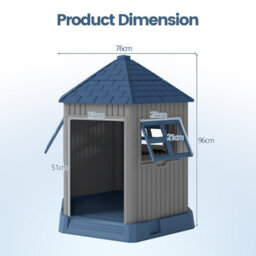 Costway Barn-Shaped Pet Kennel For Small Medium Dogs Outdoor Dog House W/ 2 Windows - thumbnail 2