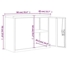 Vidaxl File Cabinet Black 90X40X70 Cm Steel - thumbnail 3