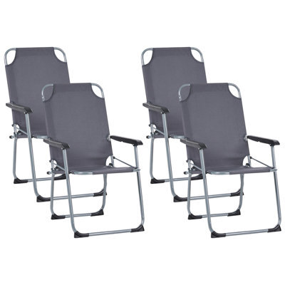 Beliani Set Of 4 Garden Chairs Galatsi Folding Metal Grey - image 1