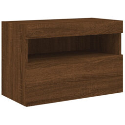 Walplus Tv Wall Cabinet With Led Lights Brown Oak 60X30X40 Cm - thumbnail 3