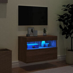 Walplus Tv Wall Cabinet With Led Lights Brown Oak 60X30X40 Cm - thumbnail 4