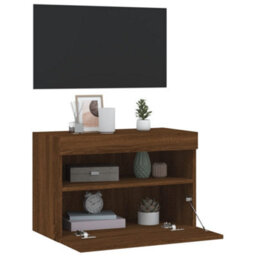 Walplus Tv Wall Cabinet With Led Lights Brown Oak 60X30X40 Cm - thumbnail 7