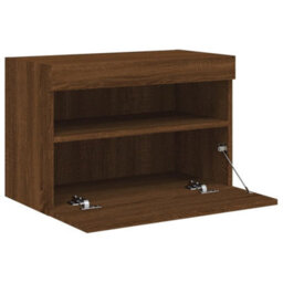 Walplus Tv Wall Cabinet With Led Lights Brown Oak 60X30X40 Cm - thumbnail 8