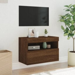 Walplus Tv Wall Cabinet With Led Lights Brown Oak 60X30X40 Cm - thumbnail 5