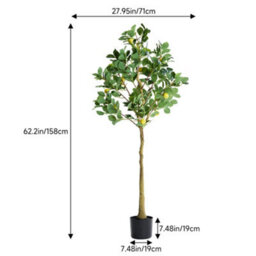 Living And Home Artificial Lemon Tree Potted Plant Home Decoration H158Cm - thumbnail 4