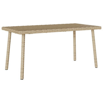 Walplus Garden Coffee Table Rectangular Beige 80X40X37 Cm Poly Rattan - image 1