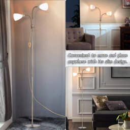 Living And Home 180Cm E14 Base Bronze Metal Double Headed Floor Lamp Floor Light With Individual Switch For Bedroom Living Room - thumbnail 5
