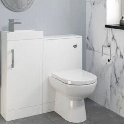 Affine Modern Bathroom Toilet & Basin Sink Vanity Unit Furniture 900mm Gloss White - thumbnail 3