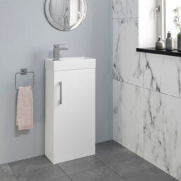 Affine Modern Bathroom Toilet & Basin Sink Vanity Unit Furniture 900mm Gloss White - thumbnail 4