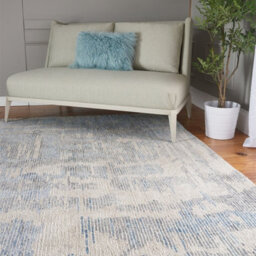 Blue Wool Handmade Abstract ,luxurious Modern Rug Easy To Clean Living Room And Bedroom-168Cm X 226Cm - thumbnail 5