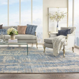 Blue Wool Handmade Abstract ,luxurious Modern Rug Easy To Clean Living Room And Bedroom-168Cm X 226Cm - thumbnail 4