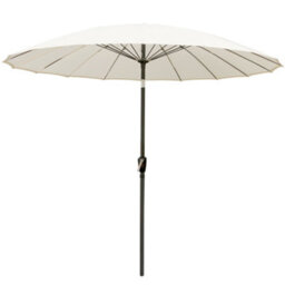 Rinse Bathrooms Cream Garden Parasol Umbrella With Glass Fibre Ribs Tilting Sun Shade Shelter Canopy 2.7M - thumbnail 2