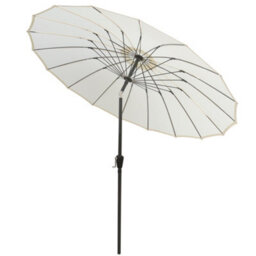 Rinse Bathrooms Cream Garden Parasol Umbrella With Glass Fibre Ribs Tilting Sun Shade Shelter Canopy 2.7M - thumbnail 3
