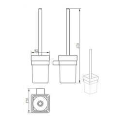Bubly Bathrooms Matt Black Toilet Brush Set - Wall Mounted Modern Design - thumbnail 2