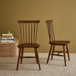 Sweeek - Pair Of Wooden Dining Chairs Romie Dark Wood Colour 50.8X44.2X90 Cm - thumbnail 6