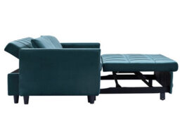 Sofa Bed Double, Convertible 3 In 1 Pull Out Velvet Sofa Bed, 2 Seater Guest Bed Settee, Max Load 300Lbs - Green - thumbnail 6