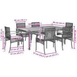 Berkfield 7 Piece Garden Dining Set With Cushions Beige Poly Rattan - thumbnail 6