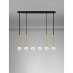 Luminosa Lighting Luminosa Savoy Bar Pendant Ceiling Light Opal, Satin Gold, Matt Black Led G9 6X5W - thumbnail 3