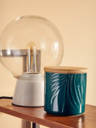 Orsina Contemporary Globe Lamp With White Marble Base, Contrasting Bedside Table Light, Versatile Modern Lamp - thumbnail 5