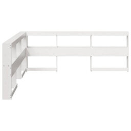 Berkfield Bookcase Headboard L-Shaped White 180 Cm Solid Wood Pine - thumbnail 5