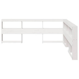Berkfield Bookcase Headboard L-Shaped White 180 Cm Solid Wood Pine - thumbnail 4