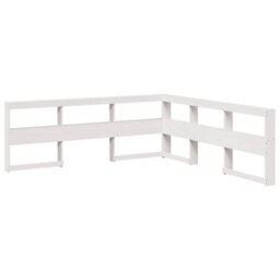 Berkfield Bookcase Headboard L-Shaped White 180 Cm Solid Wood Pine - thumbnail 2