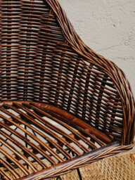 Orsina Natural Croco Rattan Chair, Easy To Clean Outdoor Chair, Arm & Backrest Rattan Armchair - thumbnail 9