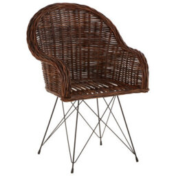 Orsina Natural Croco Rattan Chair, Easy To Clean Outdoor Chair, Arm & Backrest Rattan Armchair - thumbnail 2