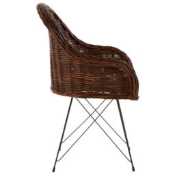 Orsina Natural Croco Rattan Chair, Easy To Clean Outdoor Chair, Arm & Backrest Rattan Armchair - thumbnail 3