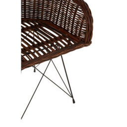 Orsina Natural Croco Rattan Chair, Easy To Clean Outdoor Chair, Arm & Backrest Rattan Armchair - thumbnail 6