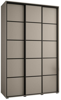 Arte Elegant Dakota Iv Sliding Door Wardrobe W1500mm H2350mm D600mm In Cashmere & Black Finish - image 1