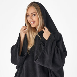 OHS Adult Poncho Oversized Hooded Towel Bath Robe - thumbnail 2