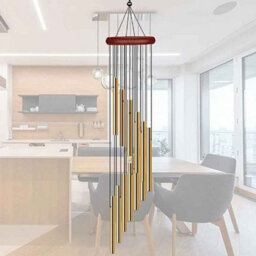 Golden Silver Aluminium Wind Chimes 12 Tube Home Garden Decoration - thumbnail 4