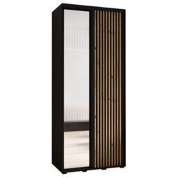 Arte Sapporo Ii - Chic Black Mirrored Sliding Door Wardrobe - Compact Storage For Modern Living (H)2050mm (W)1200mm (D)600mm - thumbnail 2