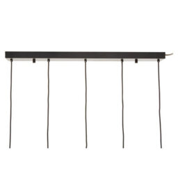 Orsina Glass Shades Pendant Light, 5 Globe-Shaped Pendant Light In Black Finish, Horizontal Cluster Lighting - thumbnail 4