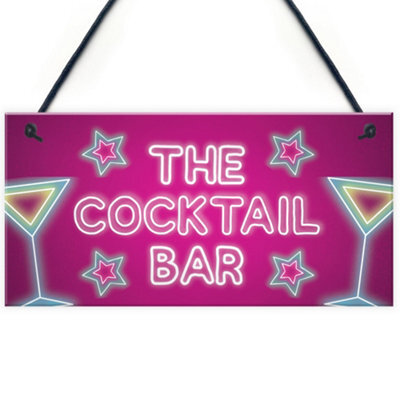 Red Ocean The Cocktail Bar Novelty Bar Signs And Plaques Home Bar Sign Novelty Gifts - image 1