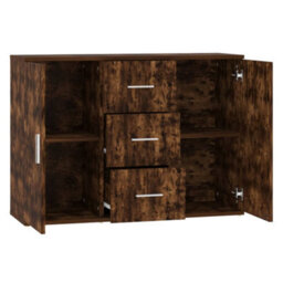 Vidaxl Sideboard Smoked Oak 91X29.5X65 Cm Engineered Wood - thumbnail 5